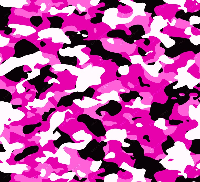 Hot Pink Camo Seamless Background Pattern Colorful - Etsy