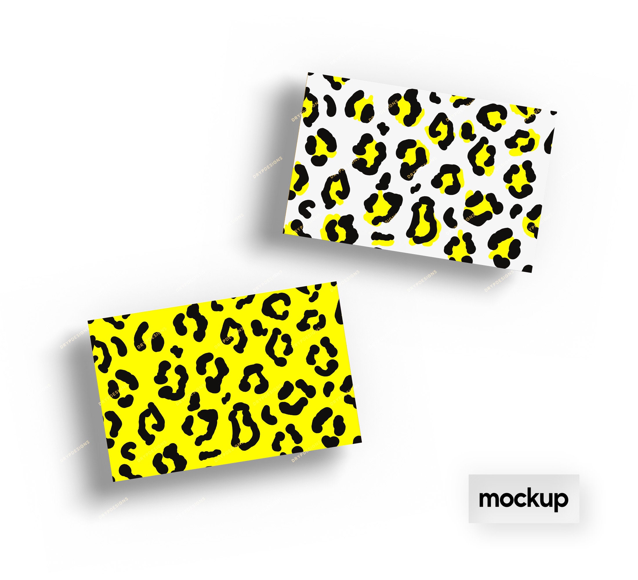 Black + Yellow Leopard Print Seamless Pattern Overlay