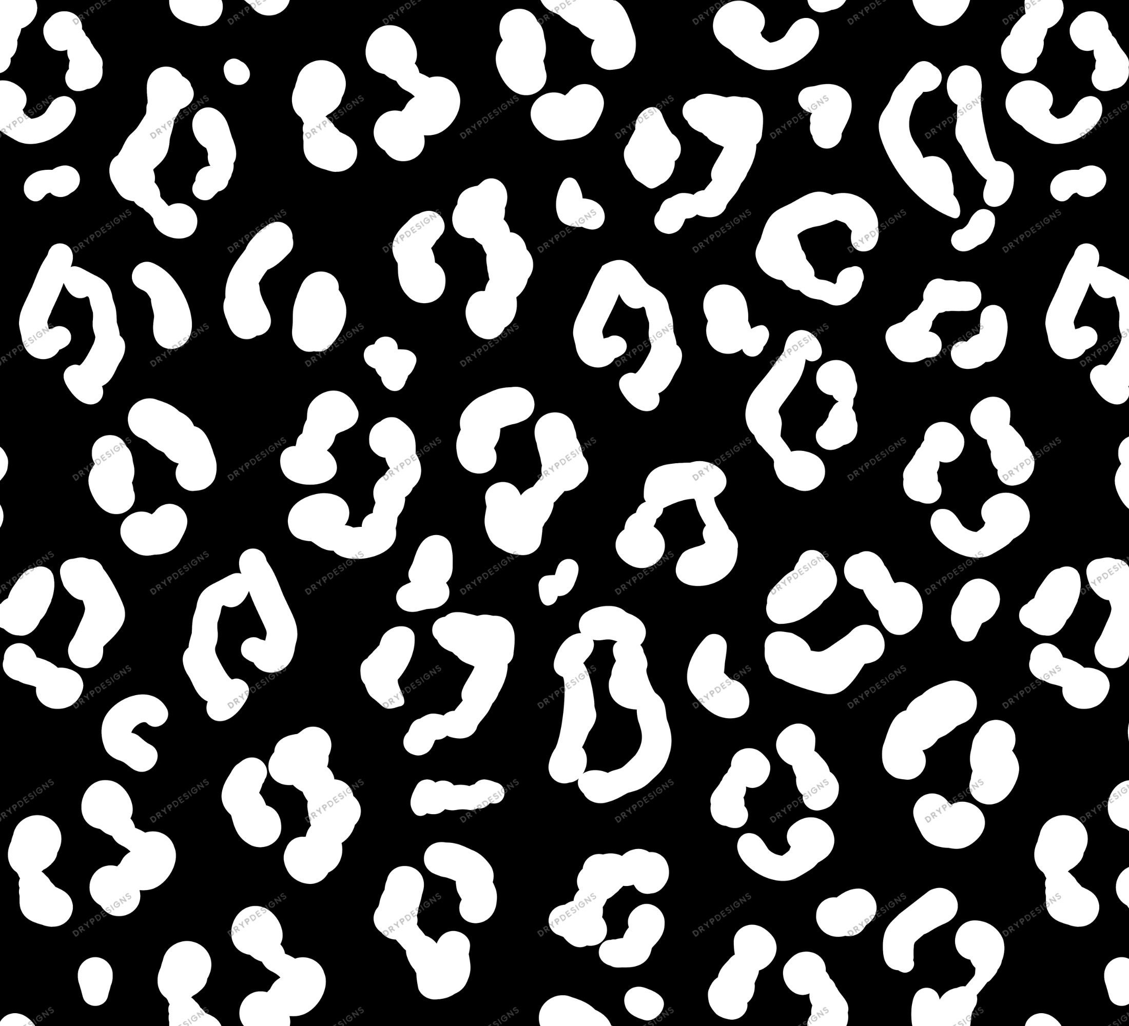 Black White Leopard Print Seamless Background Pattern Etsy