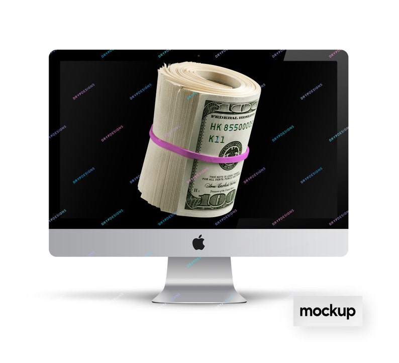 Wad of Cash Money Pink Banded Hundred Dollar Bills PNG Graphic Instant Digital Download Files image 4