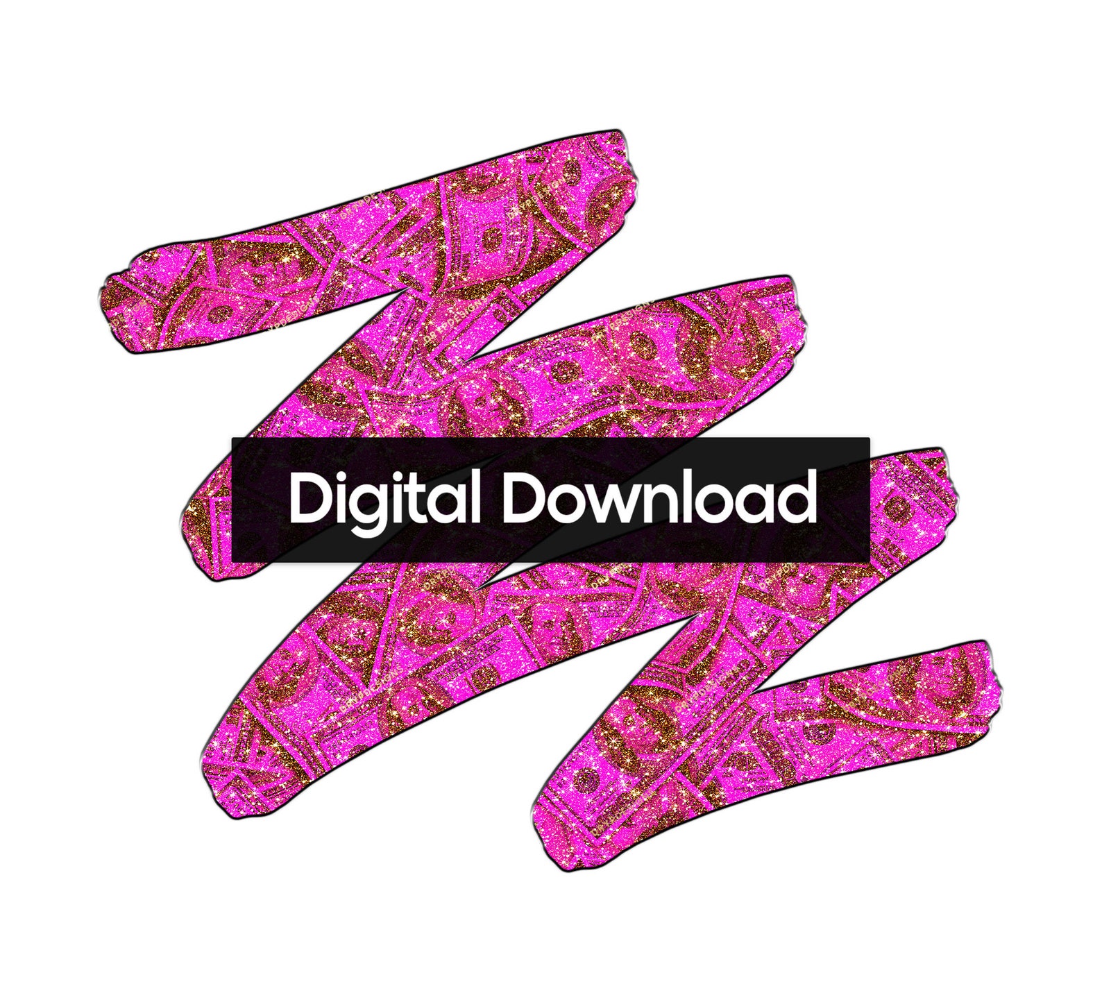 Pink Gold Glitter Money Seamless Background Raining Pink Etsy