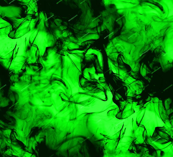 Dark Bold Smokey Green Black Fire Seamless Background Texture.