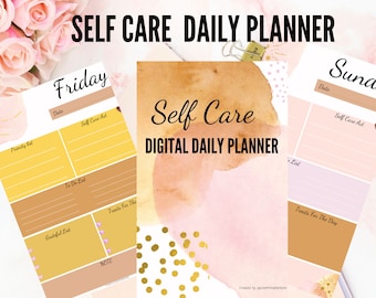 Self Care Daily Planner | Printable Wellness Journal (Digital Download)