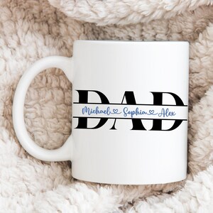 Personalisierte Papa Tasse, Papa Geschenk mit Kindernamen, Tageskaffeetasse, Papa Geschenk von Tochter, Papa Tasse, Geschenk für Papa, Papa Väter, Papa Tasse