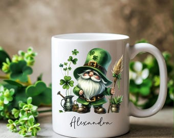 Gepersonaliseerde St. Patrick's Day-koffiemok, Iers klavercadeau