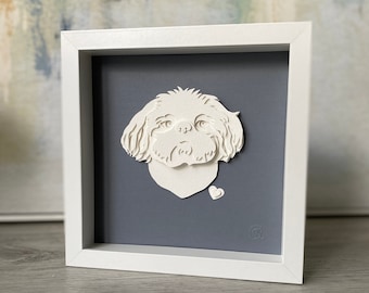 Shih Tzu 3D PaperArt/Shih Tzu portrait/Shih Tzu gifts/Fine Paper layer Shih Tzu Art/Shih Tzu lovers/Shih Tzu wall hanging Decor/Shih Tzu cut