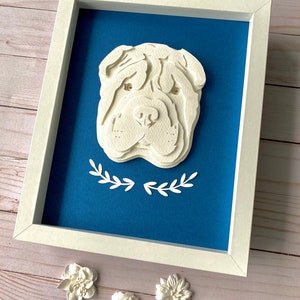 Shar Pei portrait/Shar Pei 3D Fine Paper layers art/Shar Pei gifts/Shar Pei lovers/Shar pei paper artwork/Cut Paper Shar Pei/Shar pei decor