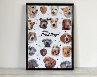 Good Dogs Poster, Dog Wall Art, Dog Poster, Dog Gift, Wall Art, Dog Lovers Print, Dog Poster Print, Dog Lovers Gift, Animal Lovers Gift
