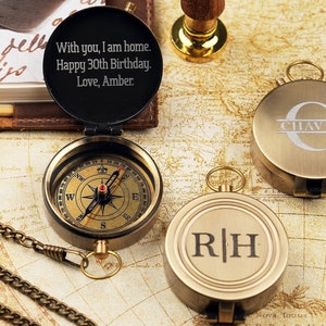 Personalized Engraved Working Compass, Antique Compass, Gift for Men Anniversary, Gifts for Dad Birthday, Graduation Gift, Men Vintage Gift