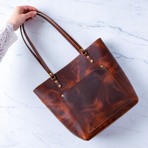 Classic Leather Tote Bag, Travel Bags, Birthday Gift, Everyday Use Tote Bag, Slouchy Tote, Handbag for Women, Gift Bag, Rustic Style Bag