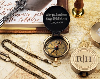 Personalized Compass for Dad, Engraved Compass for Men, Gifts for Men Birthday, First Communion Compass, Brass Compass, Father's Day Gifts