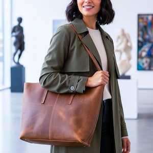 Custom Birthday Gift for Women, Leather Tote Bag For Women, Handmade Gift for Women, Travel Bag Leather Bag Women, custom Birthday gift