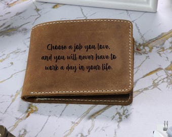 Personalized Leather Wallet for Men – Handmade Bifold, Engraved Gift