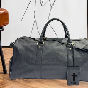 Leather Mens Suit Flight Duffle Bag, Overnight Bag with Shoes Compartment, Leather Travel Bag, GYM Bag, Weekend Bag, Fathers Gifts for Men