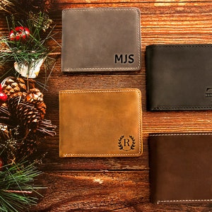 Customized Men Wallet, Custom Leather Gift, Leather Wallet for Him, Monogrammed Dad Gift, men Anniversary Gift, fathers day Gift for Dad