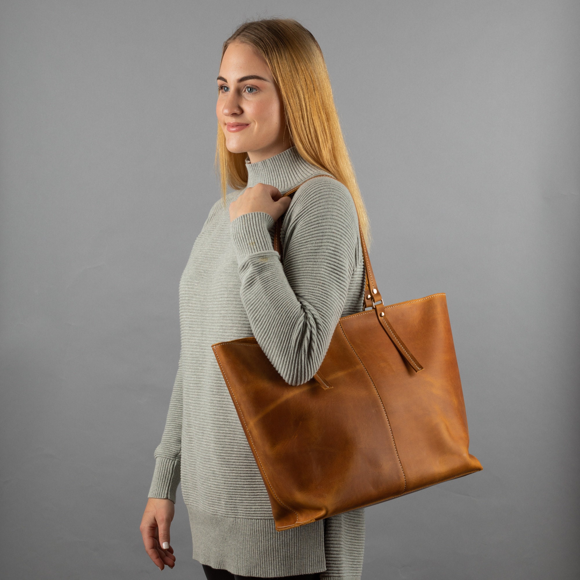 YALUXE Women's Genuine Cow Leather Shoulder Bag – Convertible Handbag/Purse With 2 Straps, Multiple Pockets - View #7