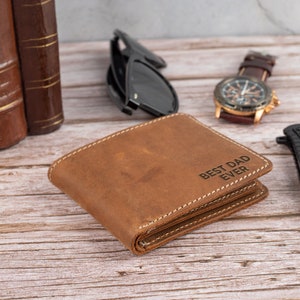Custom Engraved Wallet for Dad, Personalized Wallet for Men, Money Holder for Dad, Monogrammed Wallet, genuine leather wallet, farthers day