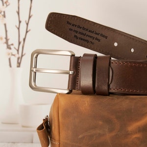 Custom Handmade Personalized Belt, Anniversary Gift for Him, Engraved Leather Belt, Custom Genuine Leather Belt, Grooms Men Gift, Christmas