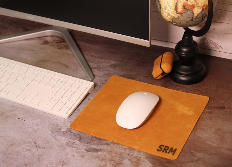Custom Real Leather Mouse Pad Personalized Leather Mousepad Etsy