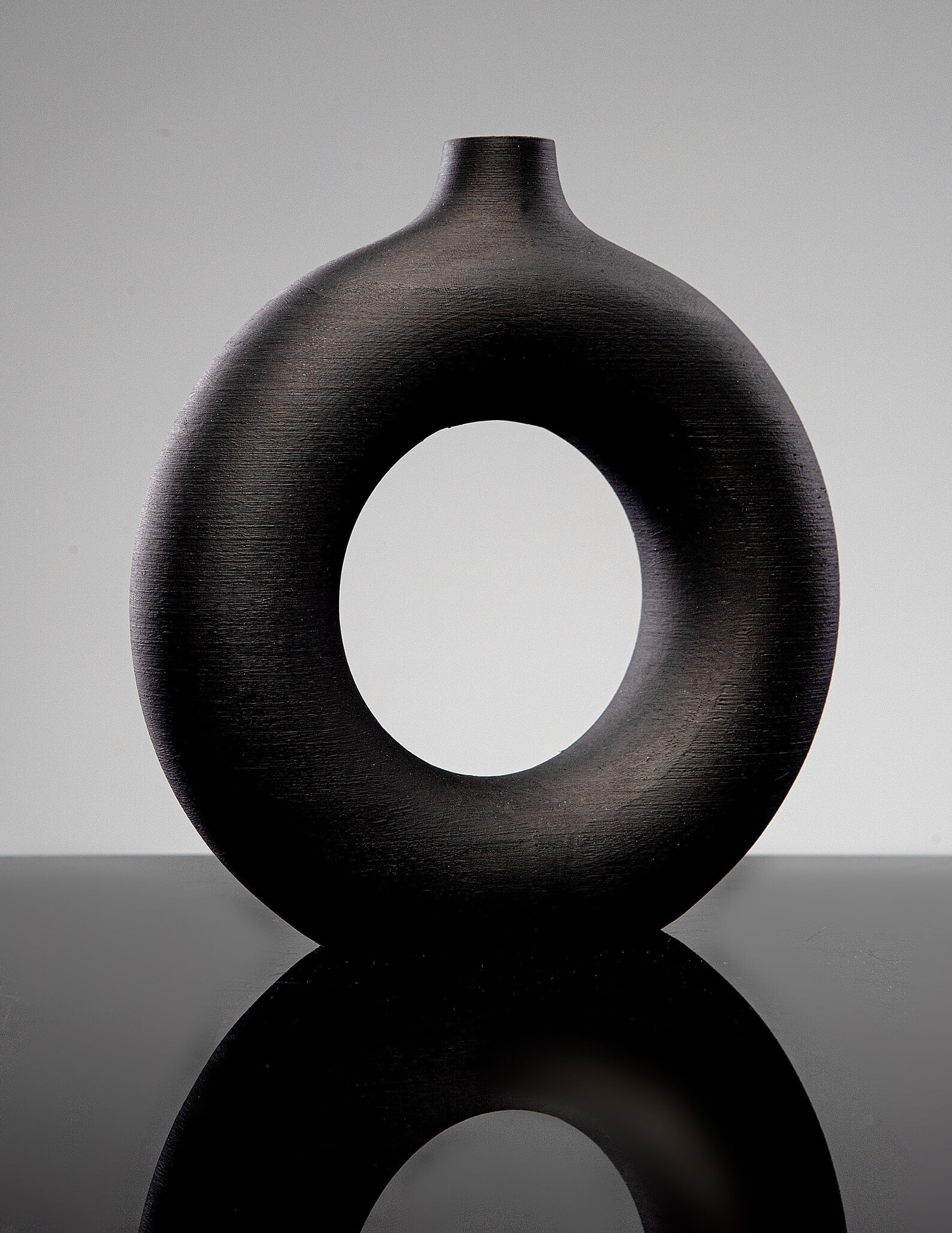 Home Decor Black Modern Vase for Dried Flower Donut Vase Etsy
