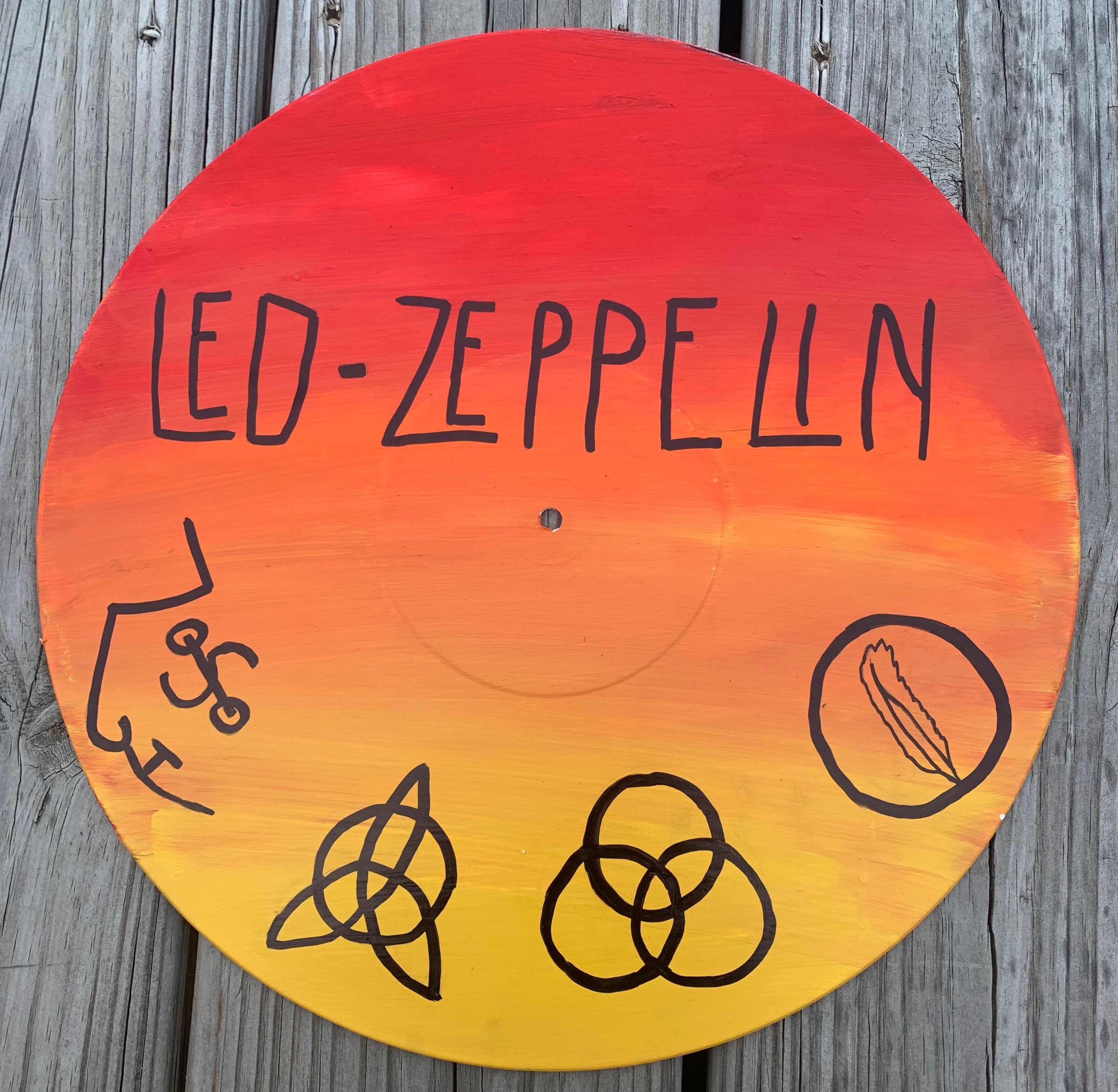 Led Zeppelin Painted Record Etsy
