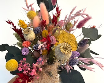 Trockenblumenstrauß Multicolor |  4 Größen, dried Flowers, bunter Strauß aus getrockneten Blumen, Frühlingsstrauss, Deko