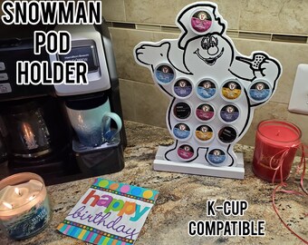 Snowman K-Cup Holder: Whimsical Coffee Pod Storage