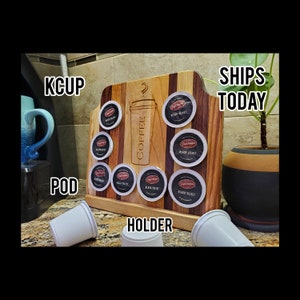 Designer K-Cup Holder, Wooden kcup Holder, Coffee Bar, Coffee Pod, K-Cup Ladder, K-Cup Storage, keurig style Holder, Pods, Coffee Pod Holder