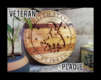 Engraved Military Retirement Plaque: Solid Hardwood Army Wall Decor