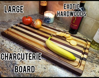 Handmade Walnut Cheese Board: Exotic Hardwood Kitchen Decor (23x12x1)