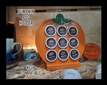 Pumpkin K-Cup Holder: Rustic Halloween Coffee Pod Storage
