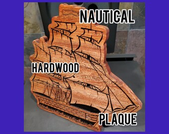 Engraved Nautical Hardwood Plaque: Retirement Gift, Cabin Decor