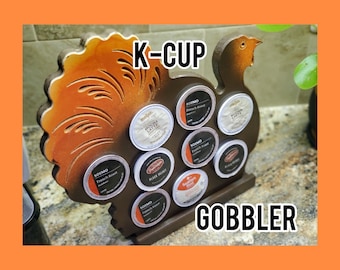 Handmade Wood K-Cup Holder: Rustic Coffee Bar Pod Storage
