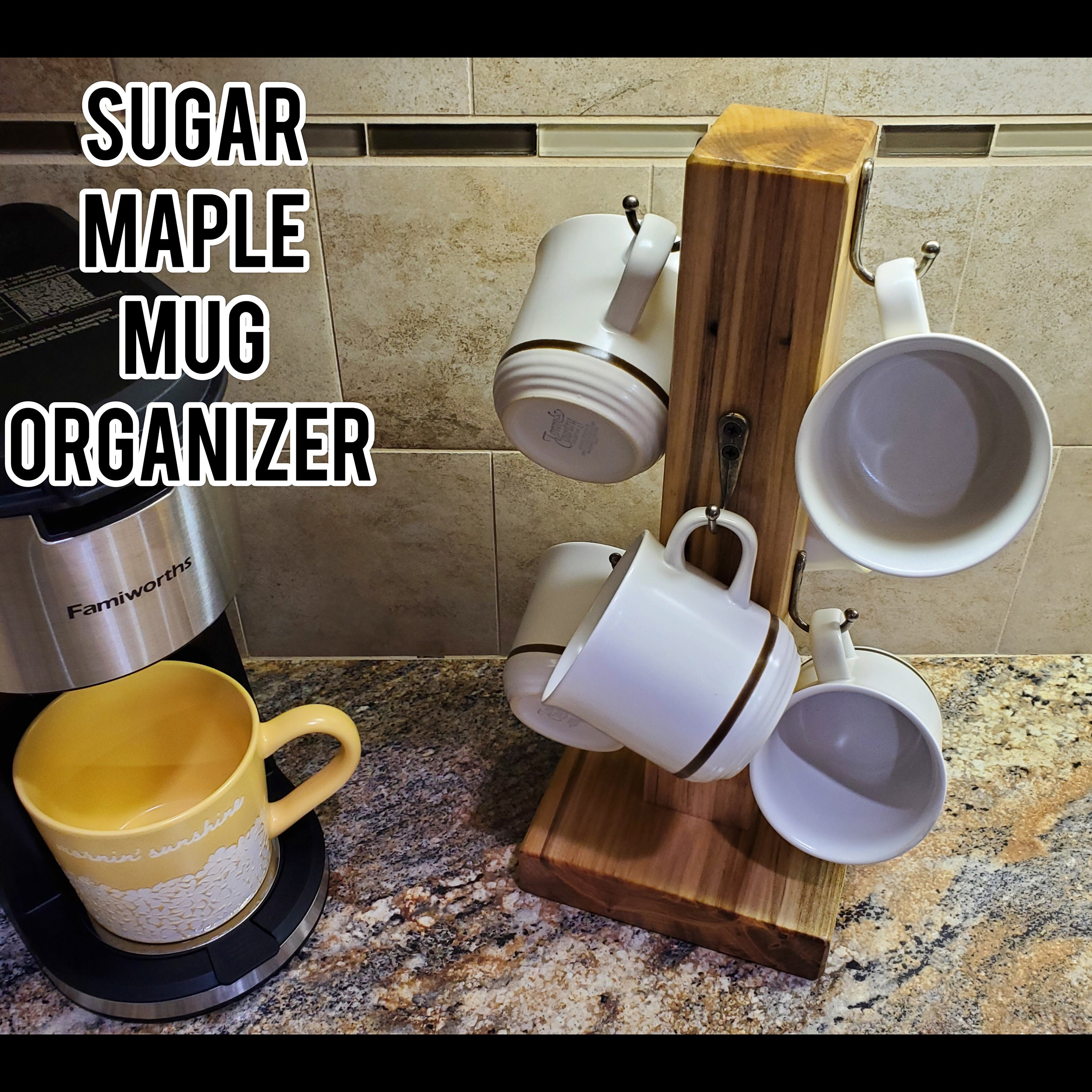 2 Layers Mug Storage Shelf Cup Organizer Shelves Kitchen Accessories  Gadgets Coffee Mug Holder Drink-ware Storage Organizer