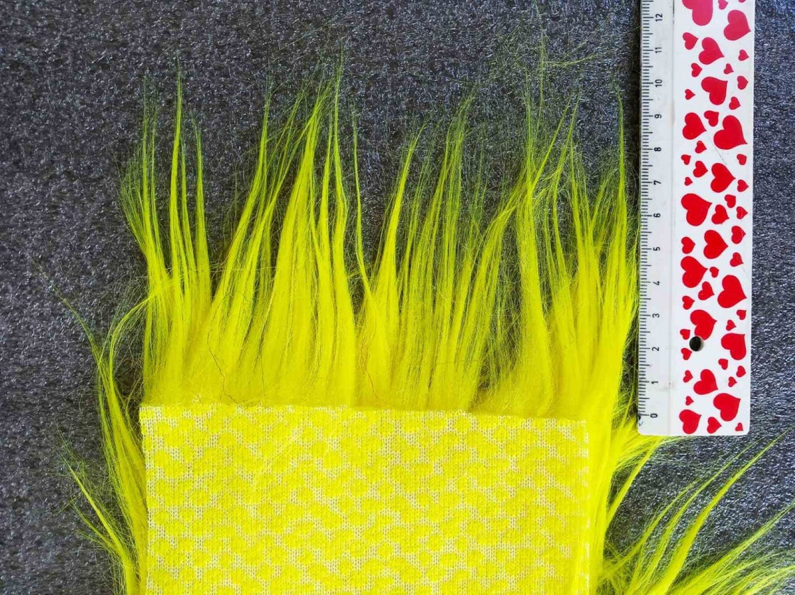 CRAFT FUR fly tying materials FLUO_YELLOW color long haired Etsy