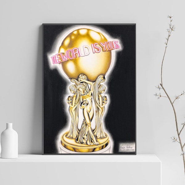 Scarface "The World Is Yours" Painting Poster Wall Art