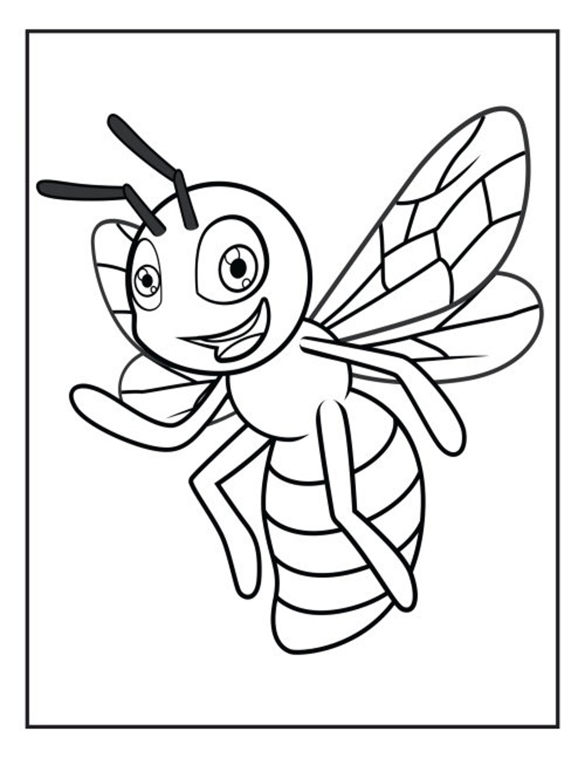Bumble Bee Coloring Page - Etsy