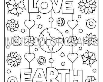 Love Earth Coloring Page