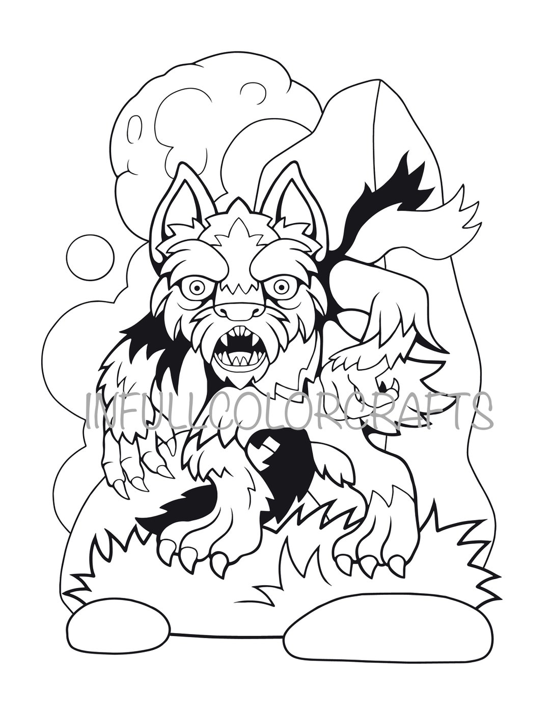 Wolfman Coloring Pages - Etsy