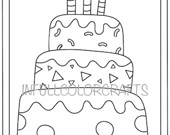 Birthday Cake Coloring Pages
