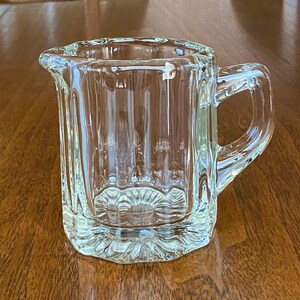 Vintage Heavy 10 panel 3.5 Ounce Clear Glass Creamer
