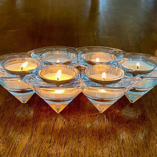 Villeroy & Boch Clear, Crystal  6 Votive Candelabra / Candle Holder, MINT CONDITION!