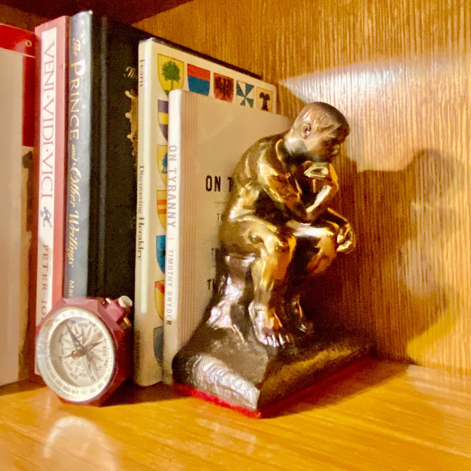 Vintage Solid Brass Cast Bookend of Rodin's the Thinker Etsy