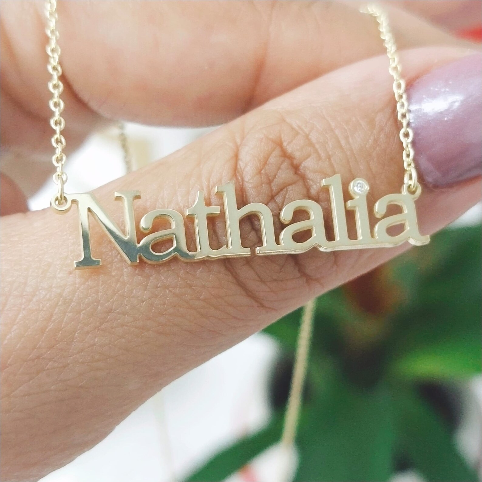 Nathalia Name Necklace Etsy