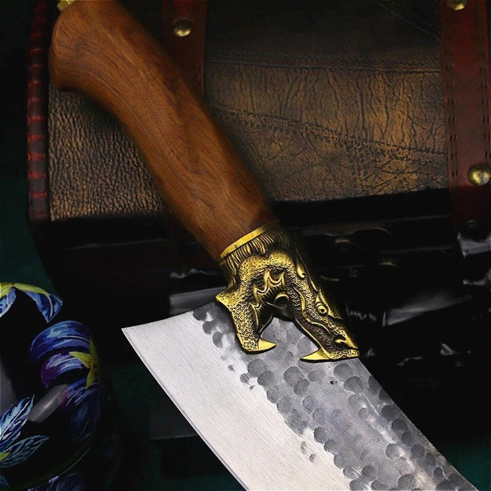 HANDMADE Dragon Head Traditional Kitchen Cleaver Etsy