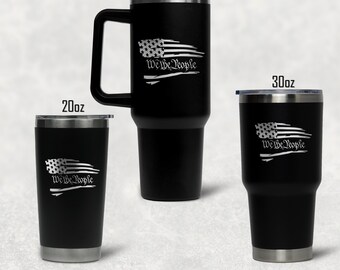 Vaso We The People: Vaso patriótico con la bandera estadounidense grabada