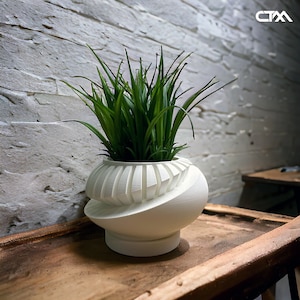 The Luxar Planter Pot, Indoor Planter Pot With Drainage, Modern 3D Printed Plants and Succulents