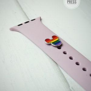 Rainbow Mouse Watch Band Charm, Apple Watch Band Charm, Watch Band Stud, Gift for Her