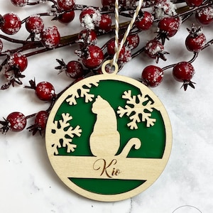 Cat ornament, Personalized Cat Ornament, Christmas Ornament, Cat Lover, Gift