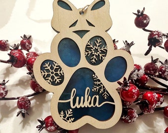 Dog Paw Ornament, Christmas Ornament
